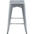 thumbnail image 6 of 24" Metal Bar Stools Set of 4, Counter Height Stackable Backless Stools, Square Seat, Up to 300 lbs Weight Capacity, Indoor Outdoor Use ( Grey ), 6 of 8