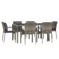 thumbnail image 3 of Bowery Hill PE Rattan 7 Piece Set Modular Garden Dining Set in Gray, 3 of 15