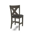 thumbnail image 3 of Benjara BM328242 Caity Counter Height Chair - Gray Acacia Wood - X Shaped Back - Set of 2, 3 of 5