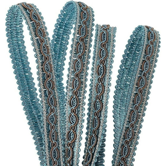 32 Yards Blue Braid Tirm for Sewing 5/8 inch Polyester Basic Fringe Trim Fabric Gimp Braid Trim Ribbon for Upholstery Costume DIY Crafts Jewelry Making Curtain Costume Decoration