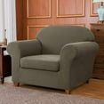thumbnail image 3 of Subrtex Stretch 2-Piece Textured Grid Sofa Slipcover Jacquard Non Slip Couch Cover (Olive Drab, Armchair), 3 of 7