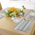 thumbnail image 4 of Ambesonne Aqua Place Mats Set of 4, Horizontal Stripes Lines, Standard Size, Seafoam Umber and White, 4 of 6