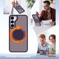 thumbnail image 2 of Magnetic Case for Galaxy S24 Plus [Military Grade Drop Protection] with 360° Rotatable Ring Stand [Compatible with MagSafe] Shockproof Translucent Matte Back Samsung Galaxy S24+ Cover Purple, 2 of 8