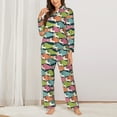 thumbnail image 2 of Fotbe Lantern Koi Fish Pattern Long Sleeve Pajama Set for Women,Sleepwear Set,2-piece Loungewear Set,Soft PJs Comfy Nightwear with Pockets -Large, 2 of 7