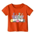 thumbnail image 1 of MIASHUI Haut à Manches Courtes pour Garçons et Filles, T-Shirt Graphique de Pâques, Col Rond d'Été, Orange, 10-11 Ans, 1 of 4