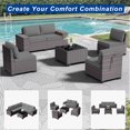 thumbnail image 6 of ASJMR 6 Pieces Patio Outdoor Furniture Set All-Weather Rattan Wicker Conversation Outside Sectional Sofa Chair Set With Cushions & Coffee Table,Gray, 6 of 10