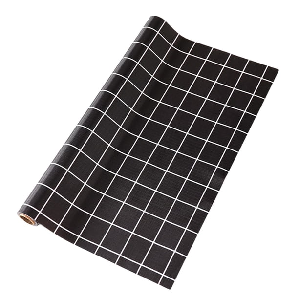 BRIGHTFUFU Alfombrilla de armario engrosada cortable con aislamiento térmico, mantel individual para cajones, adorables almohadillas multiusos para el hogar (cuadrícula negra de 45x200 cm)