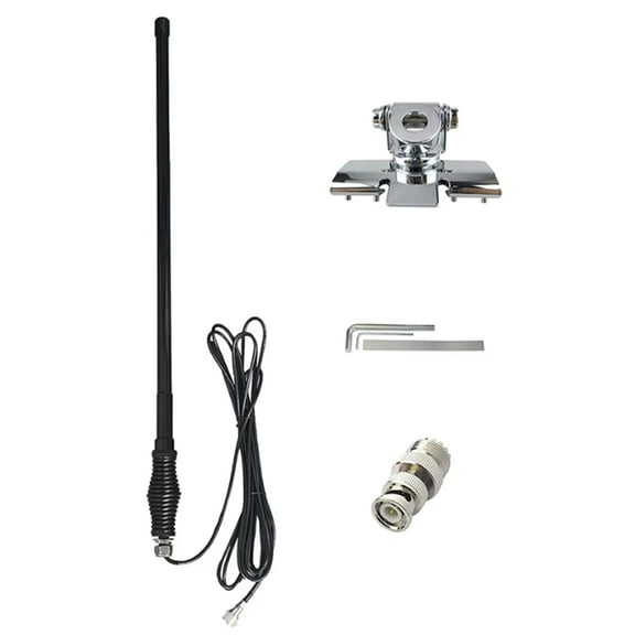 GMRS Mobile Antenna for Car, VHF UHF GMRS, Vehicle Ham Radio Antenna with Spring Base, Car Bonnet Bracket, PL259