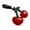 Claret, variant on 3D Cherries Keychain Charm Bag Accessory Fashionable PU Leather Fruit Keyring Ornament for Women Handbag Decoration