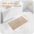 thumbnail image 7 of PABUBE Textured Khaki Microfiber Bathroom Rug, 20"x30", Soft and Absorbent Bathroom Mat, Non-Slip, Machine Washable, Quick Dry Floor Carpet for Shower or Tub, 7 of 7