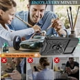 thumbnail image 4 of Compatible with Samsung Galaxy S21 Ultra case,S21 Ultra Case with HD Screen Protector with Slide Camera Cover, 360°Rotation Ring Kickstand [Military Grade] Case for Galaxy S21 Ultra,Black, 4 of 8