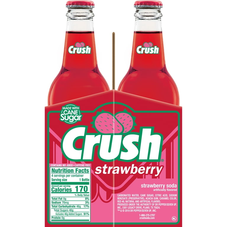 Crush Strawberry Soda, 12 fl oz Glass Bottles, 4 Pack photo 6