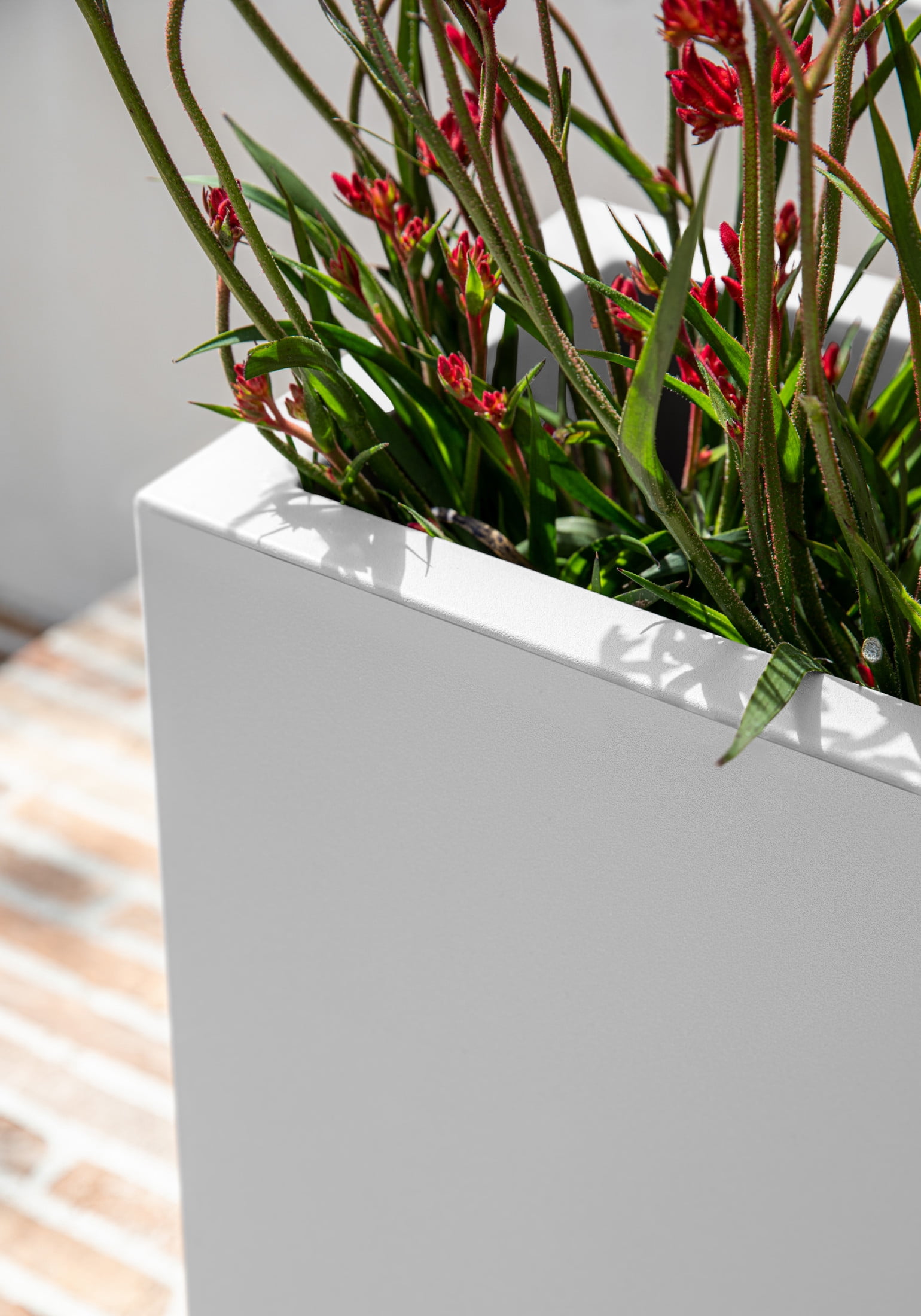 Veradek Block Series Span Short 24" Plastic Planter - White