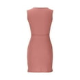 thumbnail image 4 of SMihono Dresses for Women Summer Waffle Dress Sleeveless Smocked Empire Waist Mini Dress Drawstring Beach Tank Dresses Pink M, 4 of 9