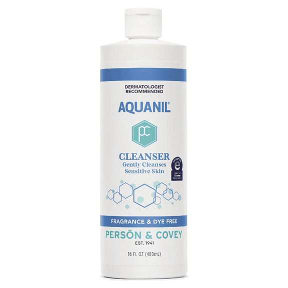 Person & Covey Aquanil Gentle Facial Cleanser – Soap-Free Face Wash for Sensitive Skin, 16 oz