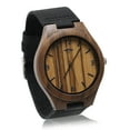 thumbnail image 2 of Angie Wood Creations Walnut Men’s Watch With Black Leather Strap, 2 of 7