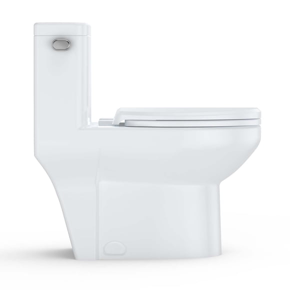 Kojooin One Piece Elongated Toilet with Side Flush and Soft Close Seat, Comfort Height Toilet for Bathroom Renovation