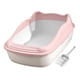thumbnail image 5 of Bandeja de Arena para Gatos, Inodoro Semicerrado, Lados Altos, Resistente, Antisalpicaduras, Fondo Liso para Conejos, Base Extraíble, 22x15x7,8 Pulgad Rosa, 5 of 9