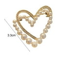 thumbnail image 5 of Yesbay Women Brooch Faux Pearl Rhinestone Decor Heart Shape Stainless Anti-slip Coat Collar Hat Scarf Decoration Clothes Pin Garment Jewelry, 5 of 8