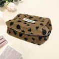 thumbnail image 3 of Unique Bargains 1 Pc Leopard Plush Drawstring Makeup Bag for Vacation Business Travel Plush Coffee, 3 of 6
