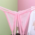 thumbnail image 2 of Lingerie for Women Embroidered Hollow Butterfly Low Waist Underpants Open Cut Pearl Massage Thong Underwear Babydoll Breathable Panties, 2 of 4
