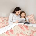 thumbnail image 5 of jejeloiu Cute Bowknot Heart Bedding Comforter Set,Ribbon Bow Twin Comforter Sets,Orange Beige Boetie Bedding Set For Girls,Super Cozy Bedroom Decor Reversible,2 Pieces, 5 of 8