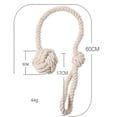 thumbnail image 3 of 2 Pack Beige Rustic Curtain Tiebacks - Outdoor Curtain Drapery Holdbacks Holders - Decorative Hand Knitting Drape Cotton Tie Backs Rope for Sheer and, 3 of 5
