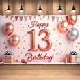 thumbnail image 6 of Rose Gold Theme Happy Birthday Banner Balloon Decoration for Teen Party Indoor Celebration Event Decoration, 6 of 8