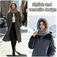 thumbnail image 4 of 3 in 1 Winter Beanie hat with Scarf and Mask for Women, Windproof Warm Balaclava Hat for Skiing, Cycling, 4 of 7