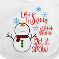 thumbnail image 4 of Inktastic Christmas Let It Snow Cute Snow Man with Snowflakes Boys or Girls Baby Bib, 4 of 4
