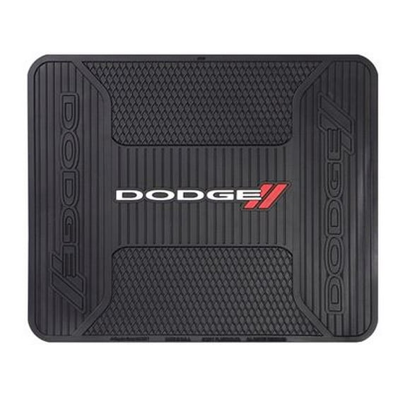 Plasticolor Tapis Utilitaire 001218R01 14 Pouces x 17 Pouces; Bords Plats; Elite Dodge; Noir; Caoutchouc