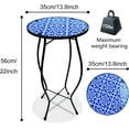 thumbnail image 5 of Aboxoo Mosaic Collection Outdoor Modern Functional Art Glass Round End Table, Purple White, 5 of 9