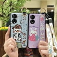 thumbnail image 4 of ABL-Phone Case For TCL 50 5G, Anti-dust Cartoon Anti-knock Lanyard Phone Holder Shockproof Wristband Waterproof Silicone Kickstand Soft case Ring Fashion Design Durable Wrist Strap Cute, 4 of 9