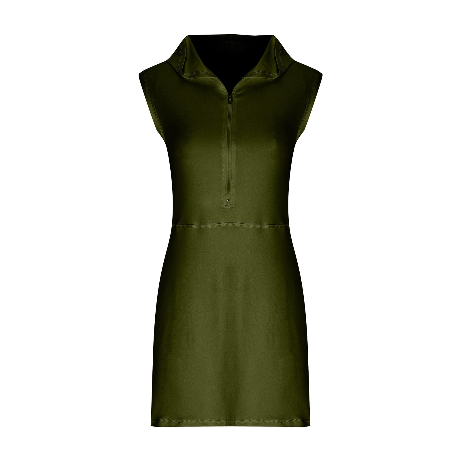 Athletic Dress For Women Sevevn Women's Fitness Outdoor Casual Sleeveless Hoodie Half Zip Sports Mini Tennis Dress No Lining Sleeveless Crew Neck Dress
