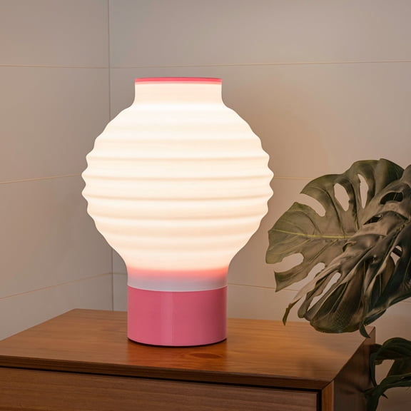 JONATHAN Y Asian Lantern 15" Vintage Traditional Plant-Based PLA 3D Printed Dimmable LED Table Lamp, White/Hot, USA1003C