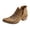 Brown, variant on Women Geometric Embroidery Cutout Western Ankle Cowboy Boots Snip Point Toe Slip On Footwear For Country Casual Outdoor