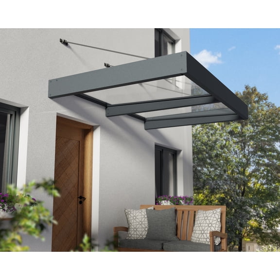 Palram - Canopia Sophia XL 2000 6' x 5' Awning - Gray/Clear