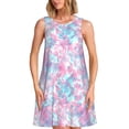 thumbnail image 1 of Easygdp Tie Dye para Vestido Transpirable de Mujer, Vestido Suelto de Manga Corta con Pliegues y Bolsillos para el Verano, 1 of 7
