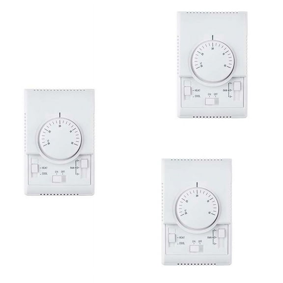 3X MT01 220VAC Room Mechanical Thermostat Air Conditioner Fan Coil Thermostat Temperature Controller Warm