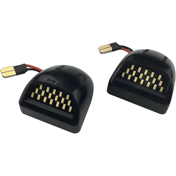 2PCS Car LED License Plate Light Tag Lamp Assembly, 6000K Vehicle Rear Tag Light Assembly, Automotive License Plate Lamp Replacement, Compatible with Escalade Avalanche Silverado Sierra Yukon