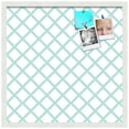 thumbnail image 2 of PinPix 24x24 Custom Cork Bulletin Board Diamond Modern Pattern Aqua Poster Board Has a Fabric Style Canvas Finish, Framed in Diamond Modern Pattern Aqua, by ArtToFrames (PinPix-1798), 2 of 5