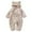 Beige, variant on lnmuld Kids One-piece Solid Color Baby Boys Cute Solid Long Sleeves Cartoon Bear Ears Footed Hooded Zipper Romper Warm Footie Jumpsuit Sleeper Pajamas Outfits Size:12-18 Months