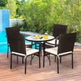 thumbnail image 2 of Patiojoy 4 PCS Stackable Rattan Chairs Outdoor Dining Chairs w/Cushion for Porch Yard Garden, 2 of 10