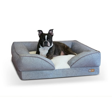 UPC: 0655199637010 | K&H Pet Products Pillow-Top Orthopedic Lounger Sofa Dog Bed Classy Gray Medium 24 X 30 Inches