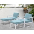 thumbnail image 3 of Royalcraft Aluminum Patio Furniture Set, 5 Pieces Outdoor Conversation Set All-Weather Modern Metal Couch Outdoor Sectional Sofa with Ottomans and Coffee Table (White), 3 of 6
