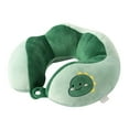thumbnail image 1 of Almohada de viaje, soporte para el cuello, cómoda, ligera, práctica, almohada en forma de U, almohada para el cuello, para coche, mochilero, oficina, De color verde oscuro, 1 of 8