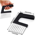 thumbnail image 1 of CHUANK Chips Wave Cutter Stainless Steel Potato Cutter Fruit Vegetable Salad Cutter Tool for Vegetables Potatoes Onions, 1 of 7