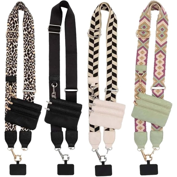 Clip and Go Strap for Phone with Wallet Crossbody, Phone Strap with Wallet, Phone Strap Crossbody with Zipper Pouch Wallet (Multicolor 2)