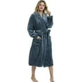 thumbnail image 4 of HEARTNICE Womens Fleece Robes, Plush Long Bathrobe Soft Warm Robes,(Dark Gray,L-XL), 4 of 6
