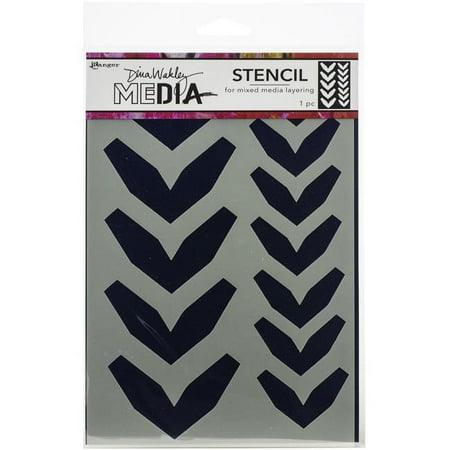 UPC: 0789541068228 | Ranger MDS-68228 9 x 6 in. Dina Wakley Media Stencils Large Fractured Chevrons